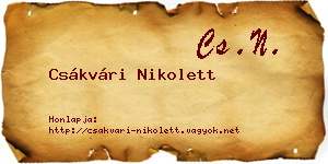 Csákvári Nikolett névjegykártya