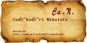 Csákvári Nikolett névjegykártya